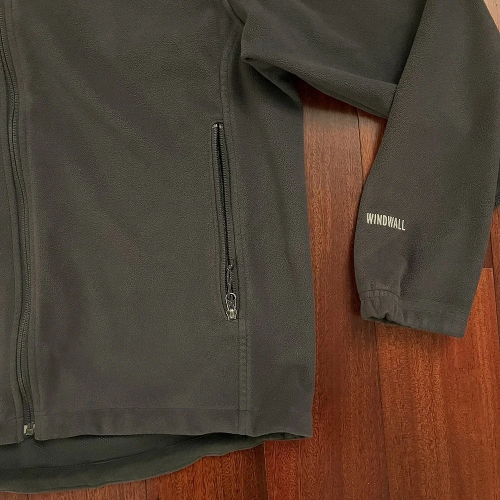 The North Face Jacket Men Large Gray Windwall Softshell Fleece Lined Full Zip *